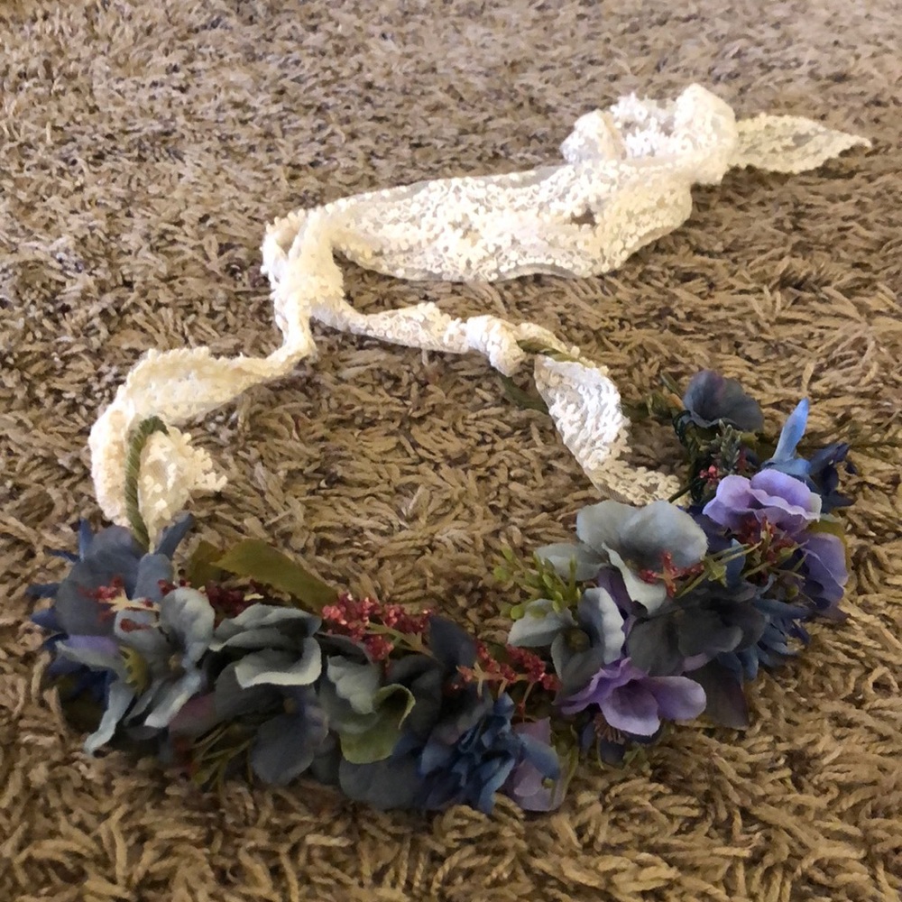 Blue flower crown